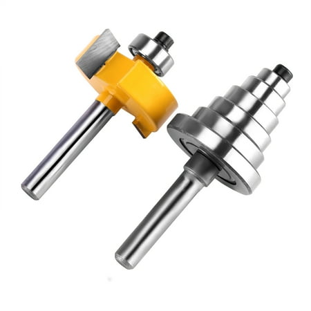 1/2" or 1/4" Shank Wood Solid 1/2" H Rabbet Router Bits with 7 Bearings Set 1/2" or 1/4" Shank Wood Solid 1/2" H Rabbet Router Bits with 7 Bearings Set